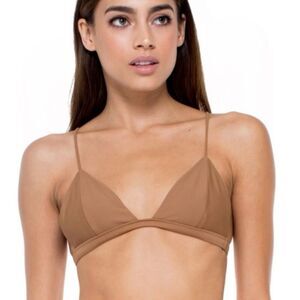 Jade Swim Perfect Match Triangle Bikini Top Taupe Size Large